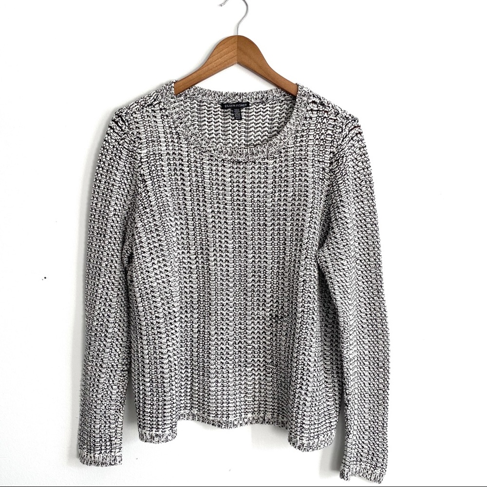 Eileen Fisher crewneck textured knit sweater